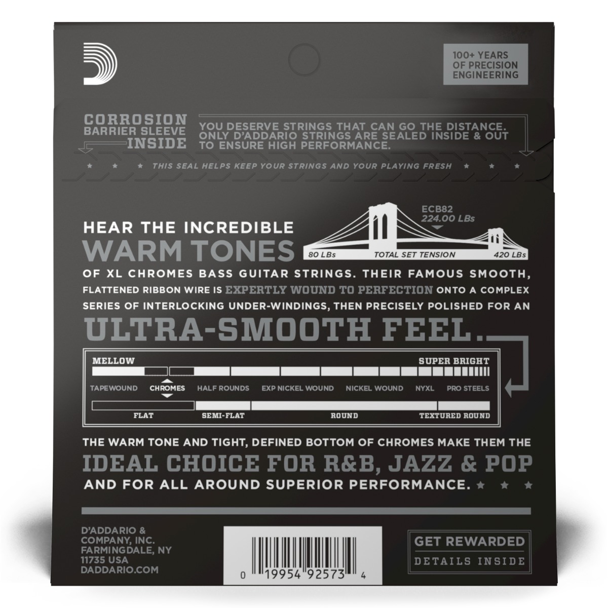 D'Addario ECB82 Chromes Flatwound Bass 50-105 Long - Image 2