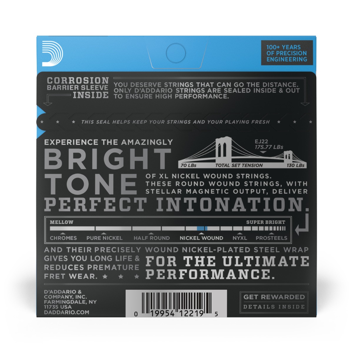 D'Addario EJ22 XL Jazz Medium Electric Guitar Strings - Image 2