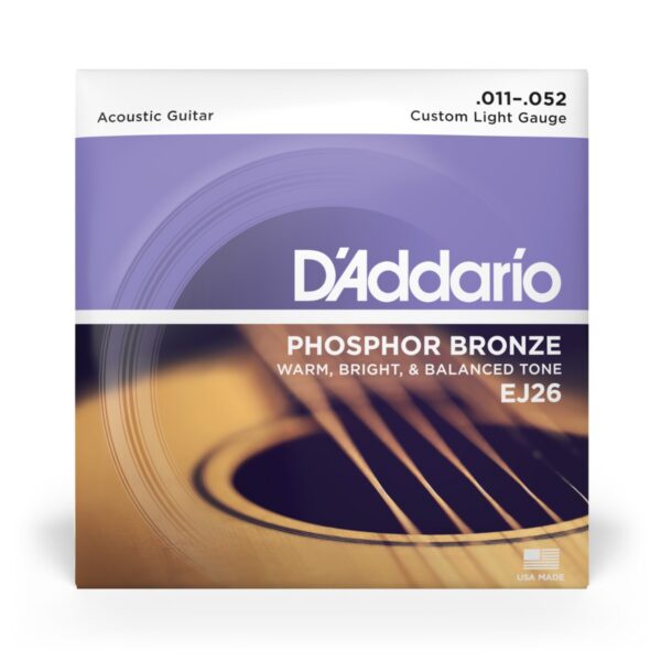 D'Addario EJ26 Phosphor Bronze Custom Light Acoustic Strings