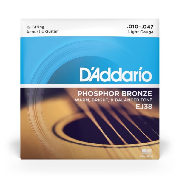 D'Addario EJ38 Phosphor Bronze Light 12-String Set