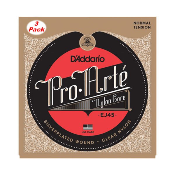 D'Addario EJ45 Pro-Arte Nylon Normal Tension 3-Pack