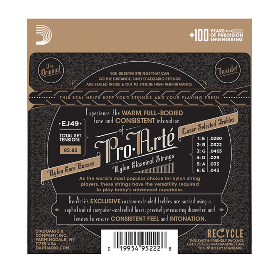 D'Addario EJ49 Pro-Arte Black Nylon Normal Tension - Image 3