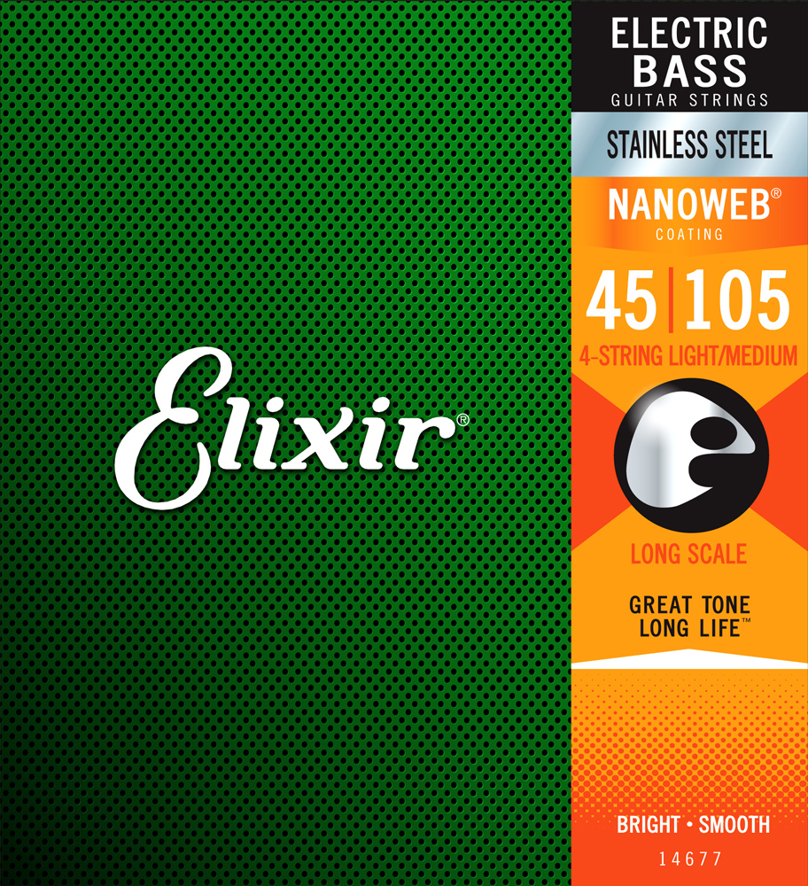 Elixir 14677 Nanoweb Stainless Bass Strings 45-105