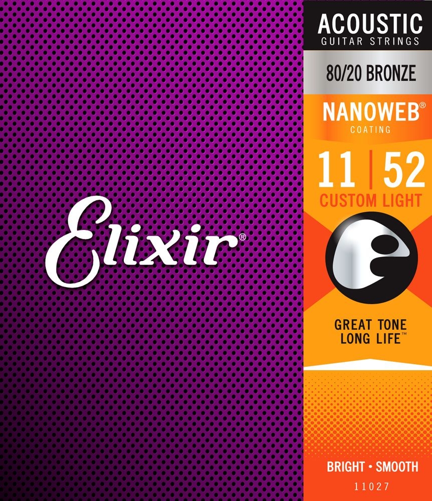 Elixir 80/20 Bronze NANOWEB Custom Light .011-.52 (M120)