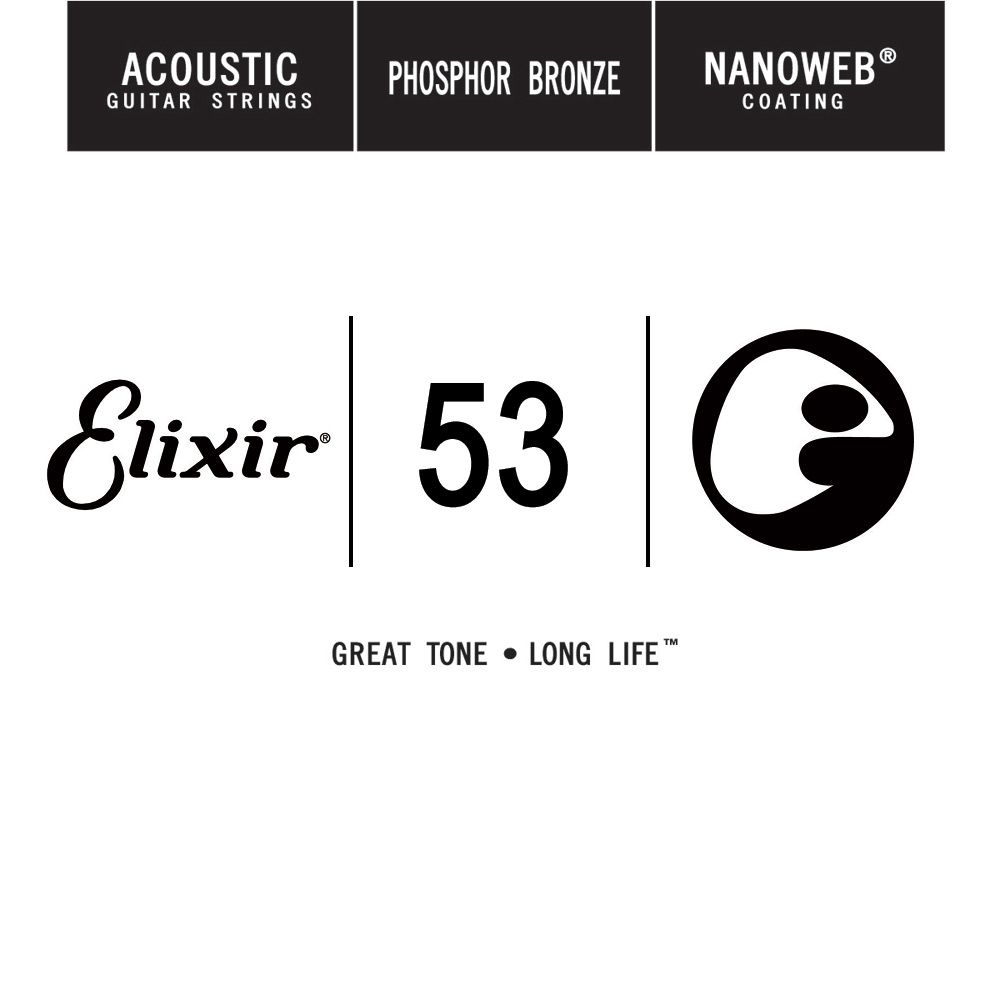 Elixir .053 Phosphor Bronze NANOWEB Single String