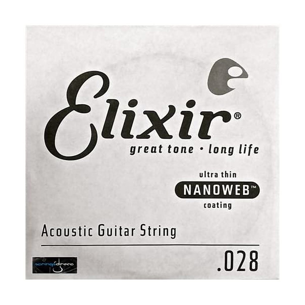 Elixir 15128 Nanoweb 80/20 Bronze .028 Single