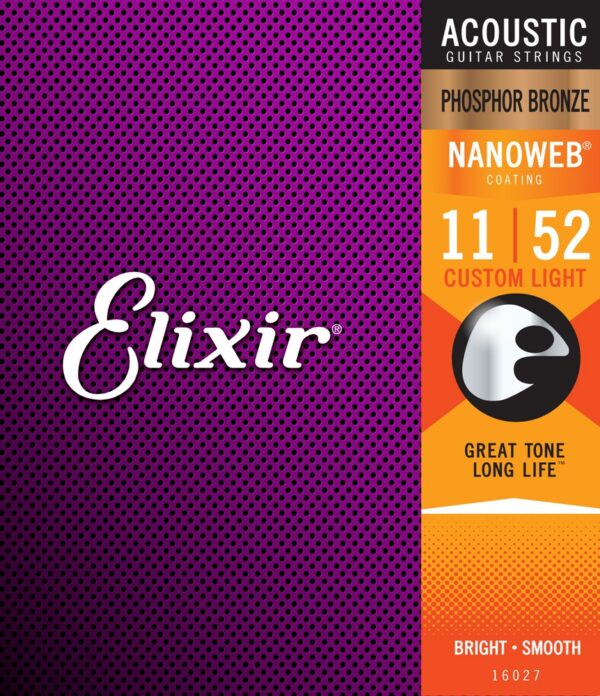 Elixir 16027 Phosphor Bronze Custom Light 11-52, 24-Pack