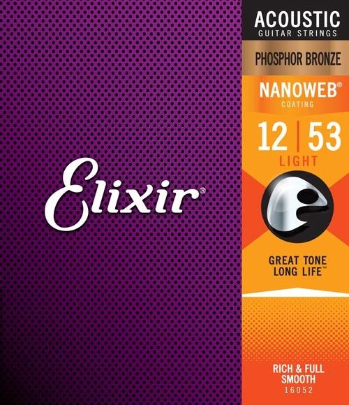 Elixir 16052 NANOWEB Phosphor Bronze 12-53 - 24 Pack