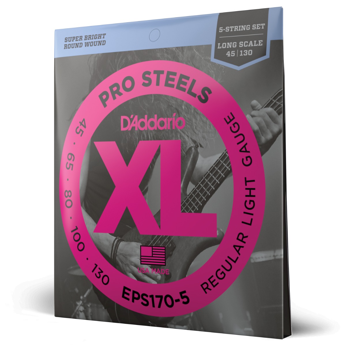 D'Addario EPS170-5 ProSteels 5-String Bass Set 45-130 - Image 3