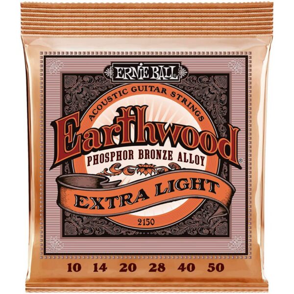 Ernie Ball EB2150 Earthwood Extra Slinky Phosphor Bronze 10-50