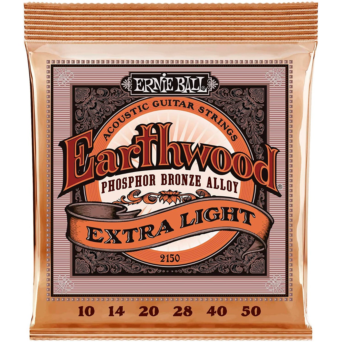 Ernie Ball EB2150 Earthwood Extra Slinky Phosphor Bronze 10-50