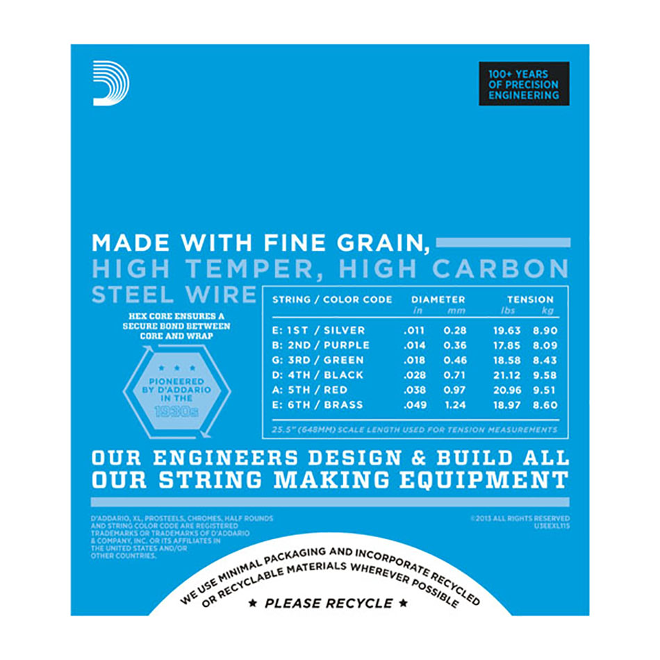 D'Addario EXL115 Nickel Wound 11-49, 10-Pack - Image 3