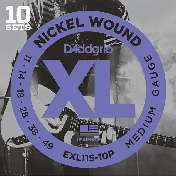 D'Addario EXL115 Nickel Wound 11-49, 10-Pack