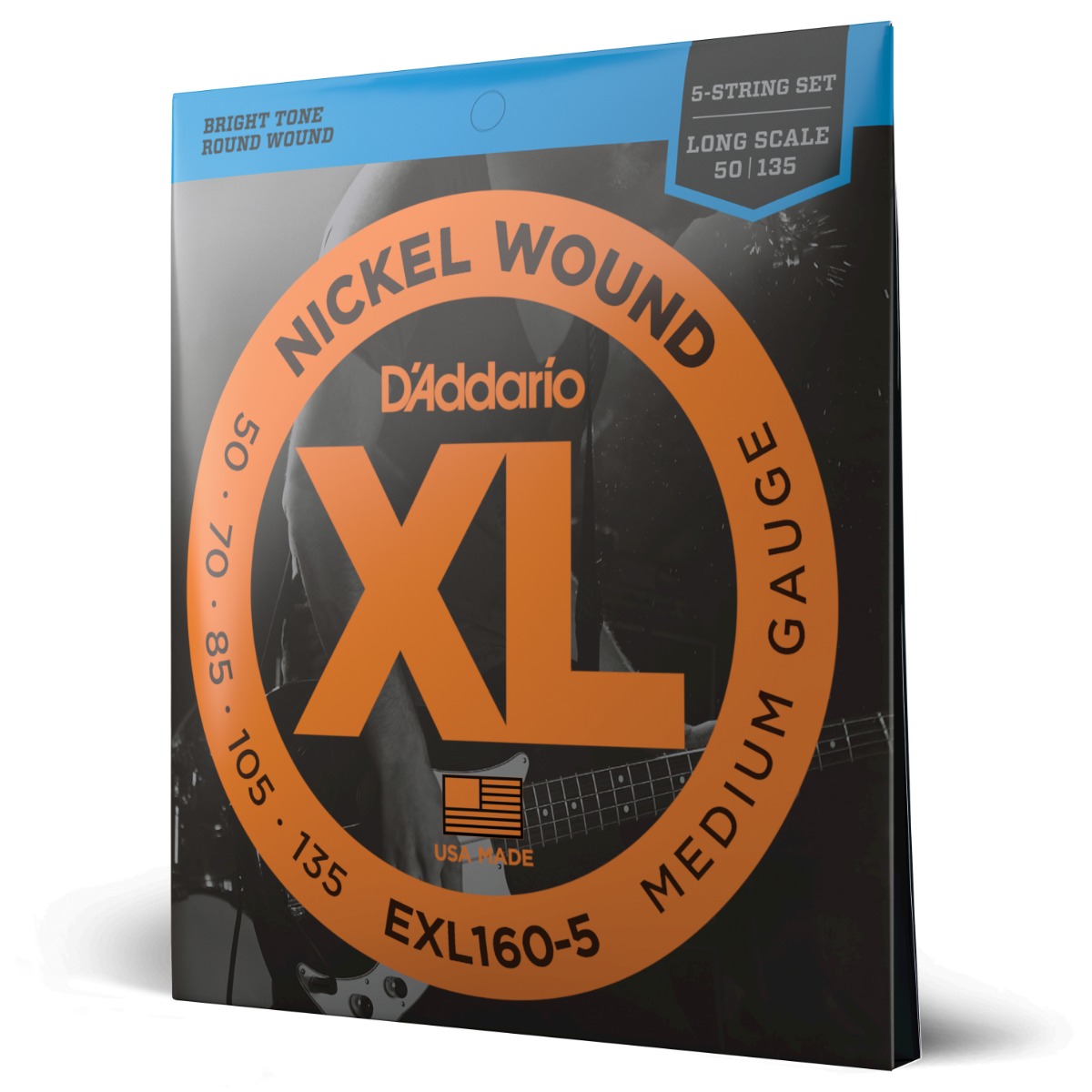 D'Addario EXL160-5 XL Nickel Bass Strings 50-135 Long - Image 3