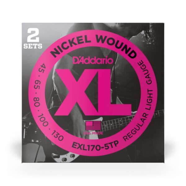 D'Addario EXL170-5TP 2-Pack XL Nickel 5-String Bass 45-130