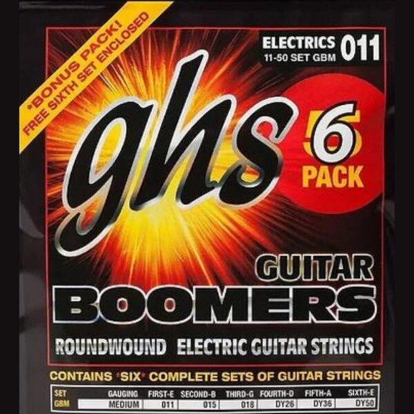 GHS Boomers GBM Nickel Electric Strings .011-.050, 6-Pack