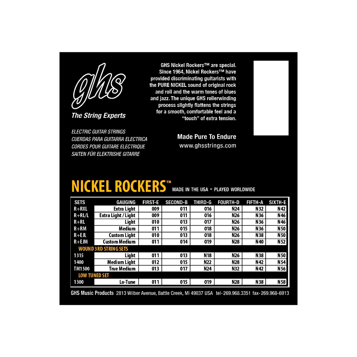 GHS Lo Tune Roller Nickel Electric Guitar Strings - Image 2