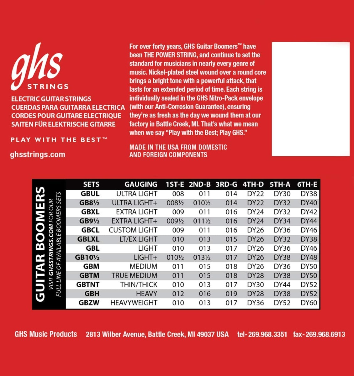 GHS Boomers Ultra Light 008 Electric Guitar Strings - Image 2