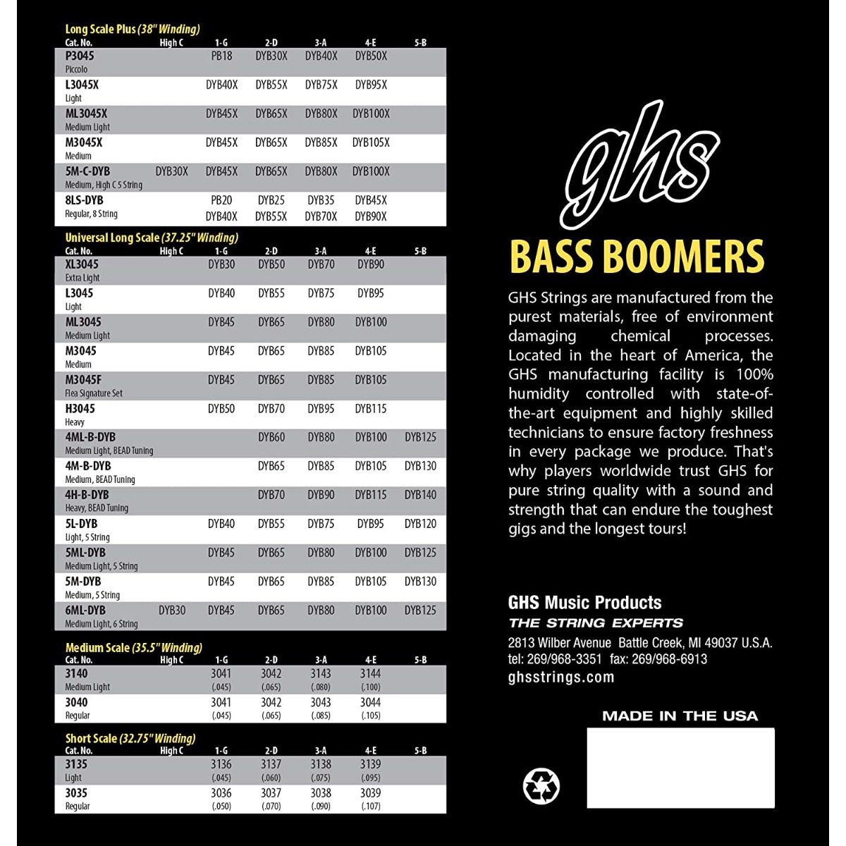 GHS Boomers H3045 Heavy Bass Strings 50-115 - Image 2