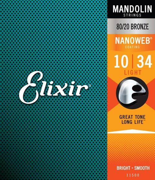 Elixir Mandolin 80/20 Bronze NANOWEB Light .010-.034