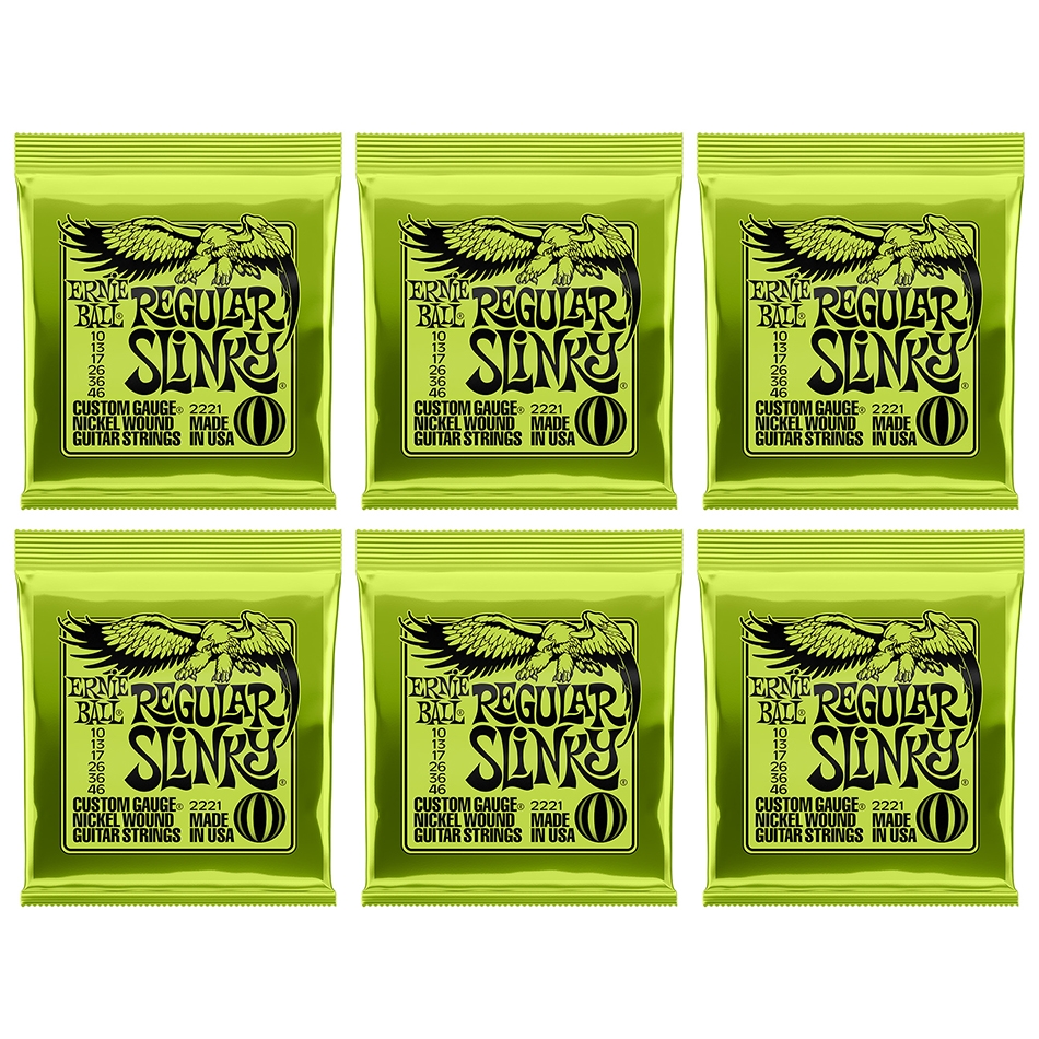 Ernie Ball Regular Slinky 9-42 Nickel Strings - 6 Pack