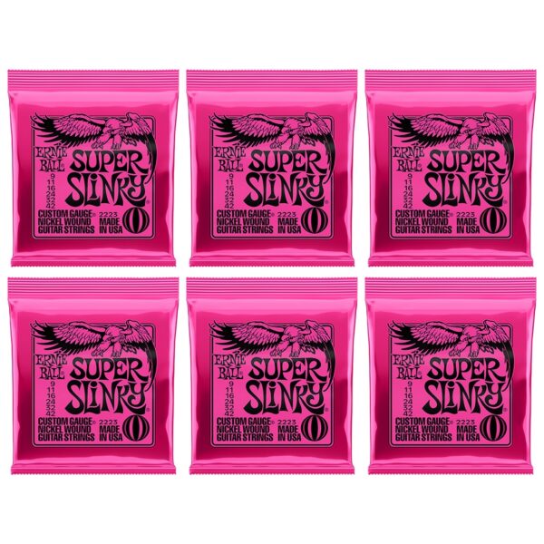 Ernie Ball Super Slinky 2223 Nickel Strings – 6 Pack