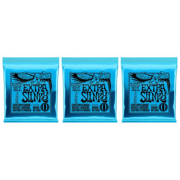 Ernie Ball Extra Slinky 2225 Nickel Strings – 3 Pack