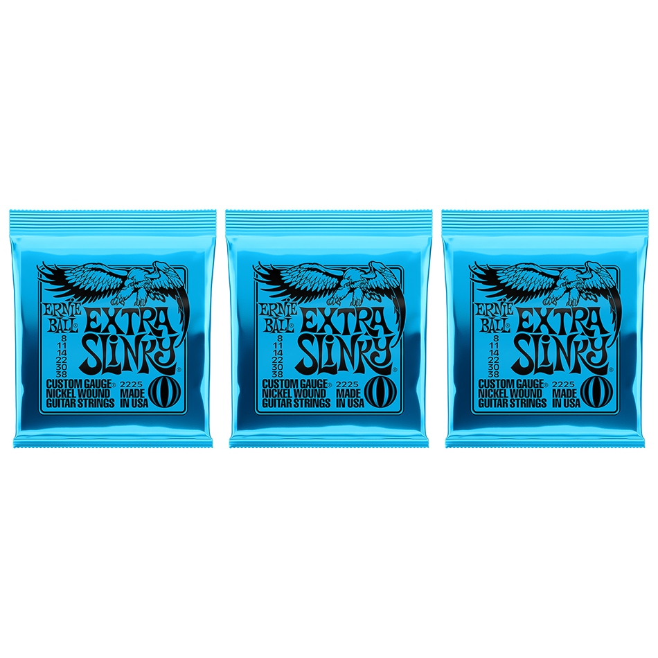 Ernie Ball Extra Slinky 2225 Nickel Strings – 3 Pack