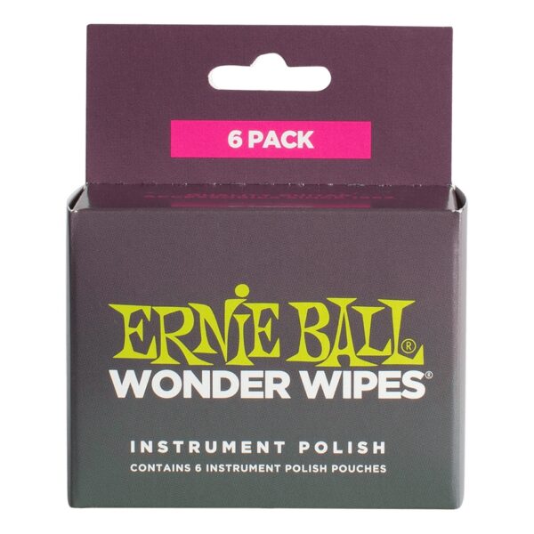 Ernie Ball Wonder Wipes Instrument Polish, 6-Pack