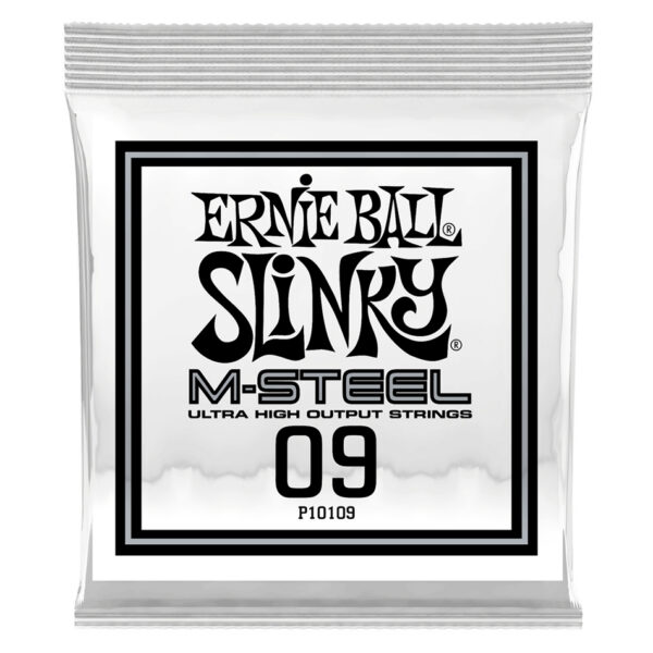 Ernie Ball .009 M-Steel Plain Strings – 6 Pack