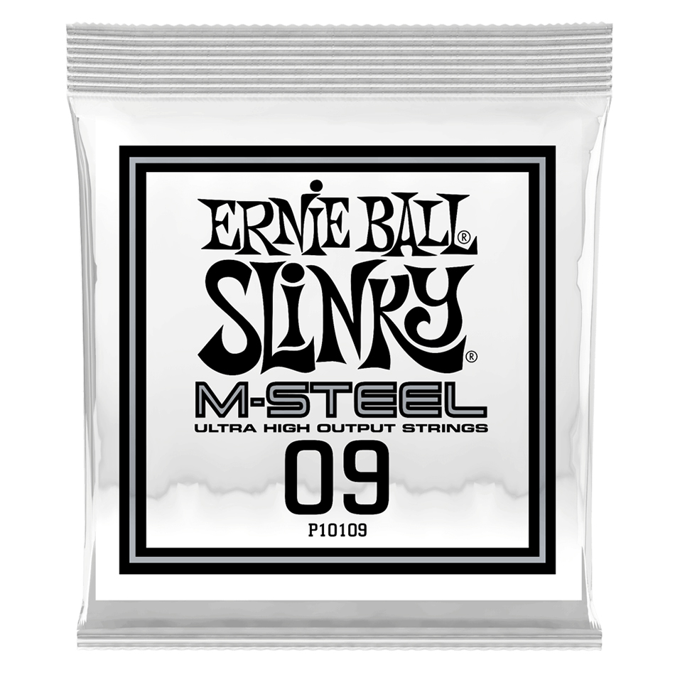 Ernie Ball .009 M-Steel Plain Strings – 6 Pack