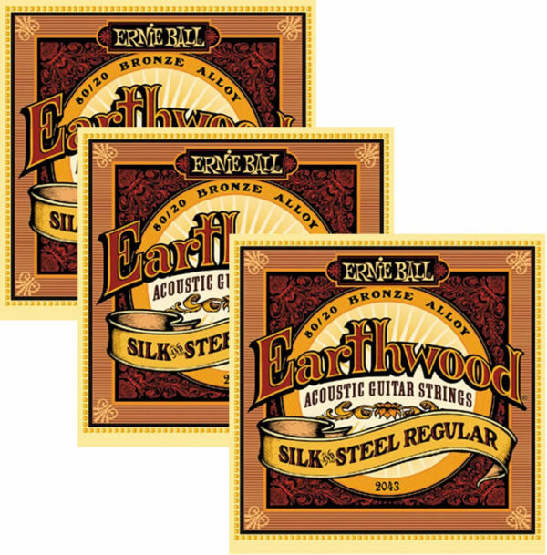 Ernie Ball Earthwood Silk & Steel Regular 2043 - 3 Pack