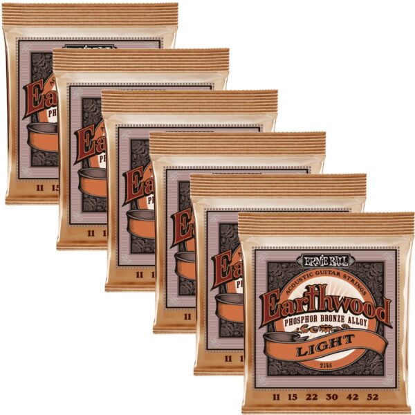 Ernie Ball Super Slinky Acoustic 2148 Phosphor Bronze – 6 Pack