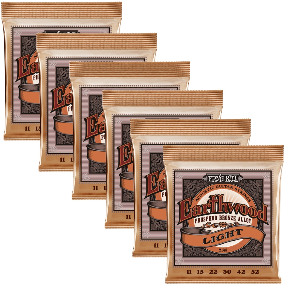 Ernie Ball Super Slinky Acoustic 2148 Phosphor Bronze – 6 Pack