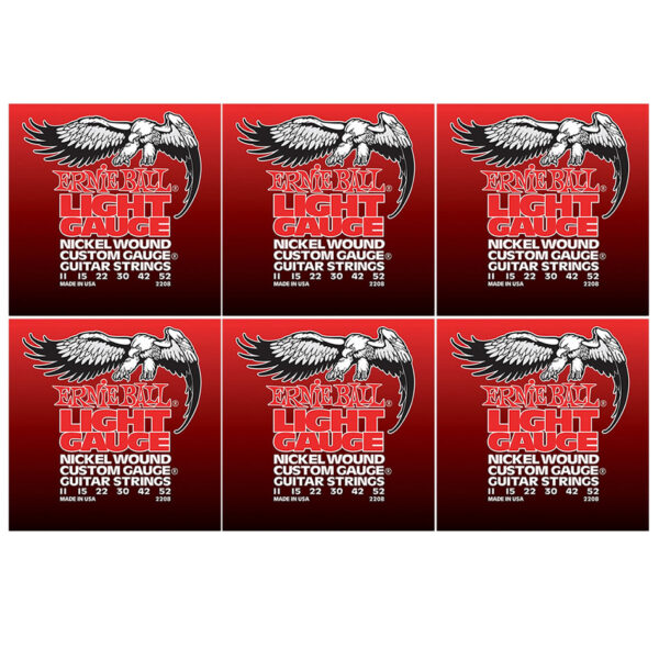 Ernie Ball 2208 Nickel Wound Light Strings – 6-Pack