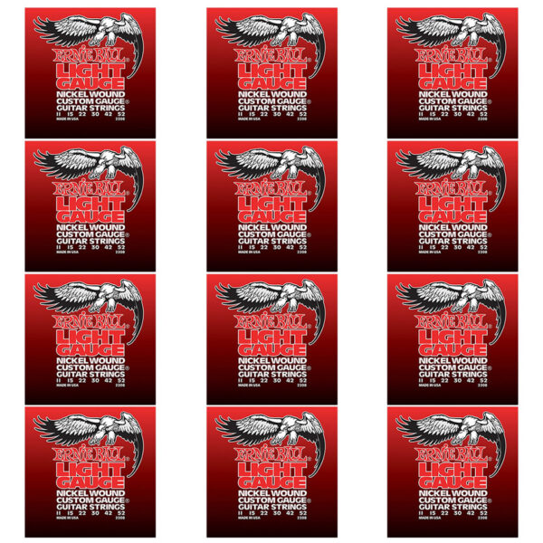 Ernie Ball Light Nickel Wound Electric Strings 2208 – 12-Pack