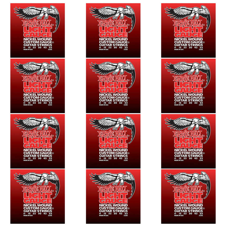 Ernie Ball Light Nickel Wound Electric Strings 2208 – 12-Pack