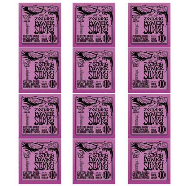 Ernie Ball Power Slinky 7-String 2620 - 12 Pack