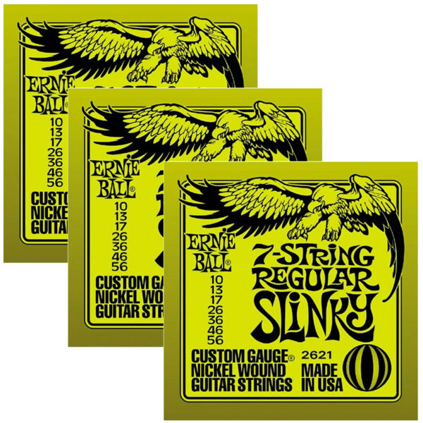 Ernie Ball Regular Slinky 7-String Nickel 2621 - 3 Pack