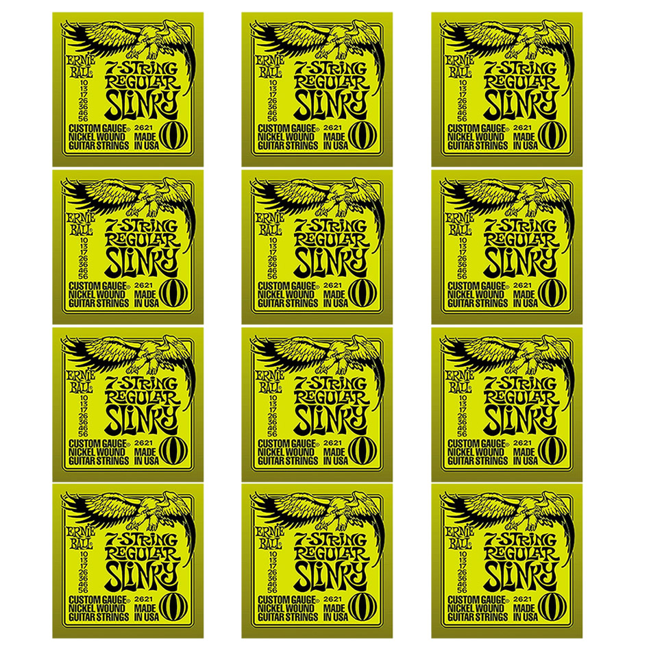 Ernie Ball Regular Slinky 7-String Nickel 2621 – 12-Pack