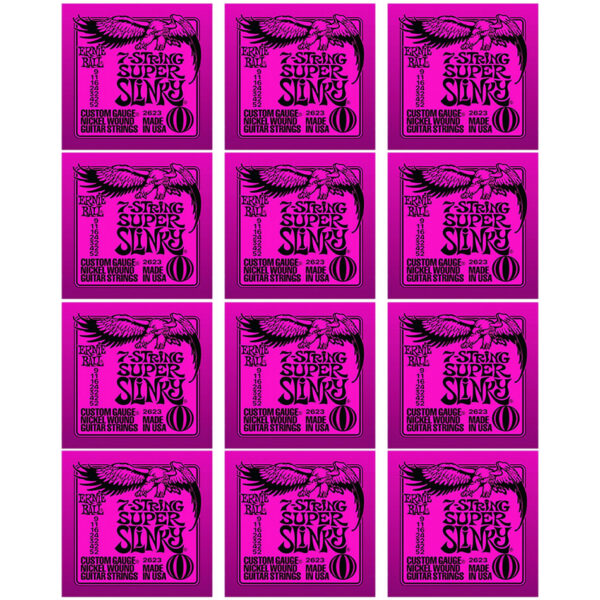 Ernie Ball Super Slinky 7-String Nickel 2623 - 12 Pack
