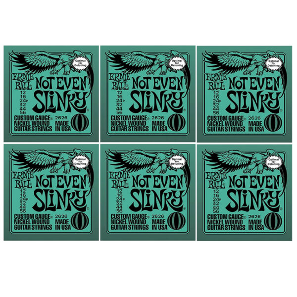 Ernie Ball Not Even Slinky Nickel Wound Strings – 6 Pack
