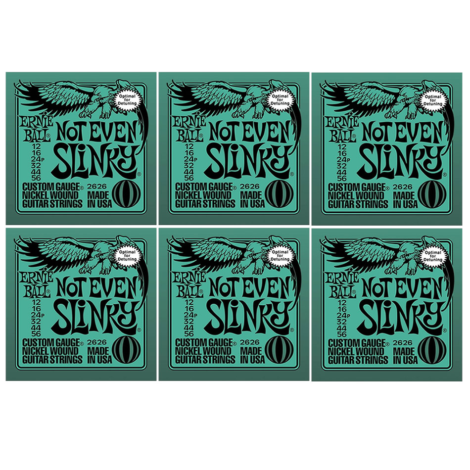 Ernie Ball Not Even Slinky Nickel Wound Strings – 6 Pack
