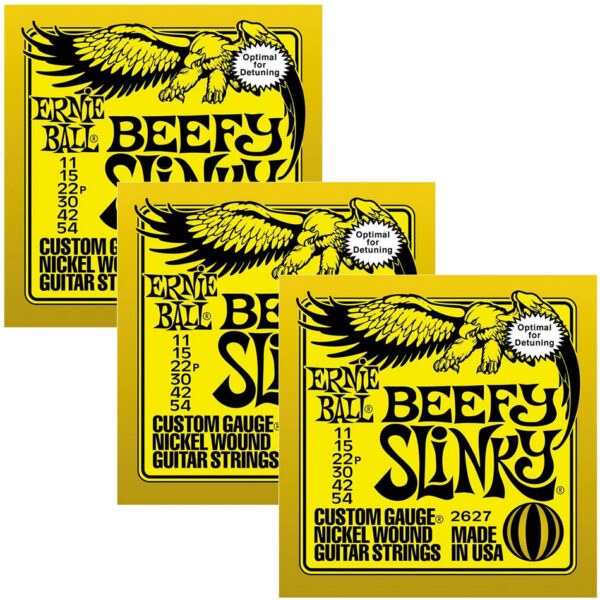 Ernie Ball Beefy Slinky Nickel Electric Strings – 3 Pack