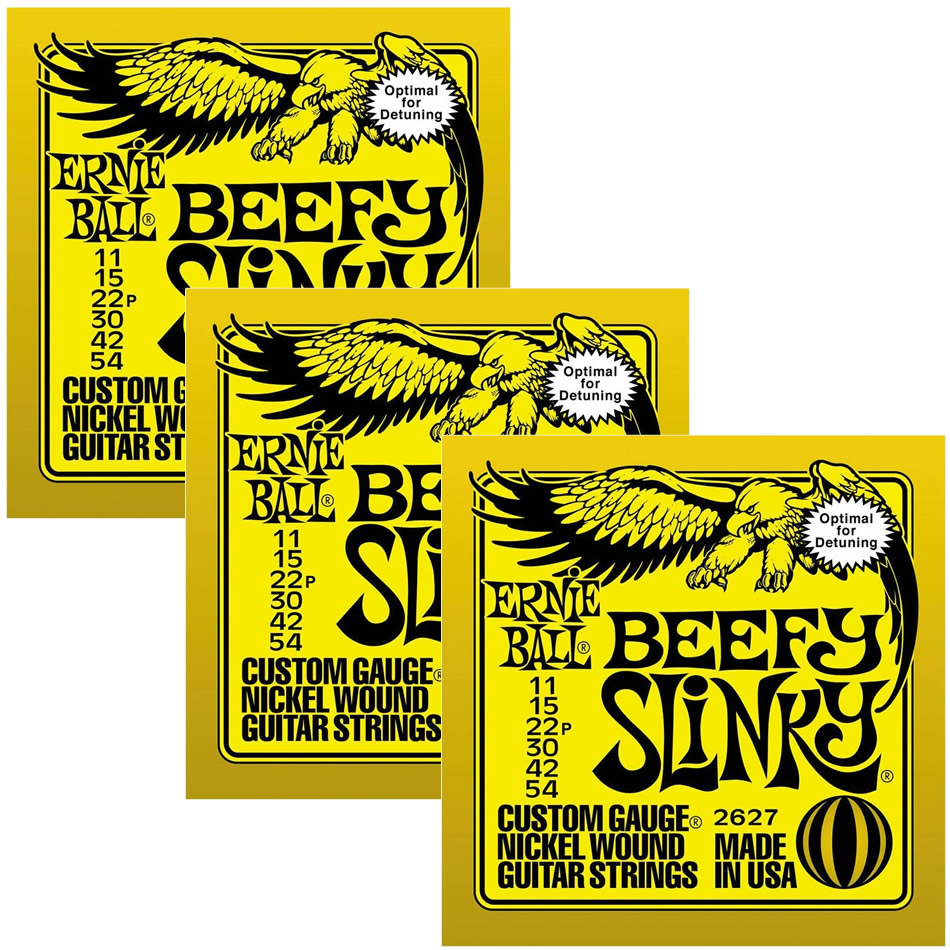 Ernie Ball Beefy Slinky Nickel Electric Strings – 3 Pack