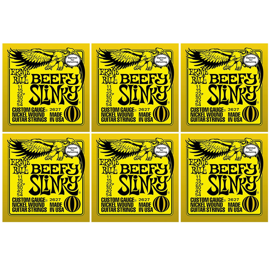 Ernie Ball Beefy Slinky Nickel Electric Strings 6-Pack