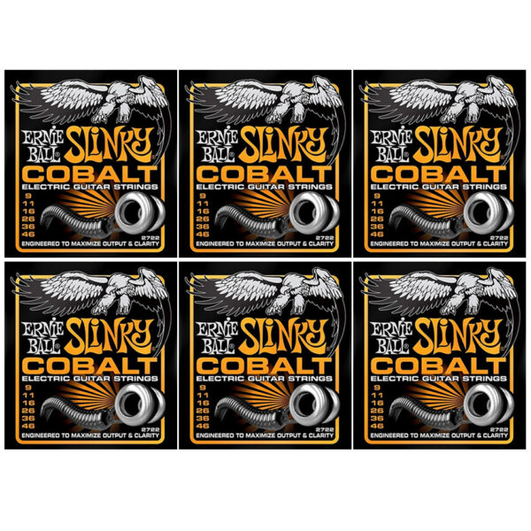 Ernie Ball Cobalt Hybrid Slinky Electric Strings – 6 Pack