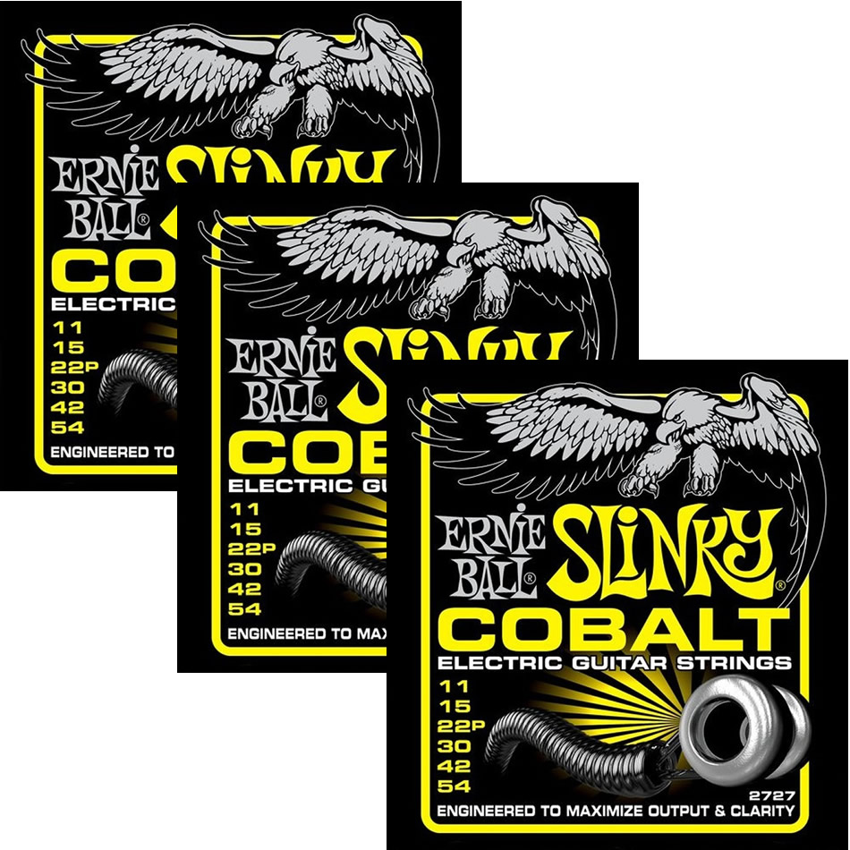 Ernie Ball Cobalt Beefy Slinky Electric Strings 3-Pack
